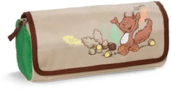 Nici 33432 Schlamper Mäppchen Zum Rollen Eichhörnchen Qunicy Oak 19x7cm