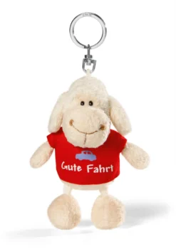 Nici 34038 Schlüsselanhänger Schaf Weiß Mit T-Shirt "Gute Fahrt" Ca 10cm
