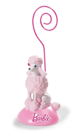 Nici 34379 Fotohalter BARBIE Rosa Pudel Sequin Ca 10cm Polyresin Zettelhalter