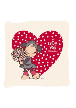 Nici 34588 Kissen Schaf Jolly Mäh Herz Blumen I Love You 26x26cm Plüsch