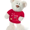 Nici 37756.1 Classic Bear Creme Mit Rotem T-Shirt "I Love You" 35cm Plüsch Schlenker
