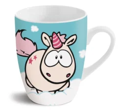 Nici 41614 Tasse Einhorn Theodor & Carbon Flash Blau 8x10cm Porzellan