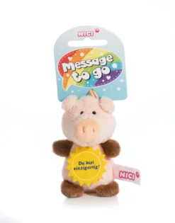 Nici 44866 Message To Go Loop 8cm Schwein – Du Bist Einzigartig