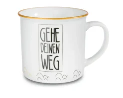 Nici 45013 Porzellantasse Metallic "Gehe Deinen Weg" Lama Kaffeetasse Teetasse