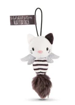 Nici 46041 Anhänger Loop Schutzkätzchen Guardian Angels 12cm Schwarz Gestr.