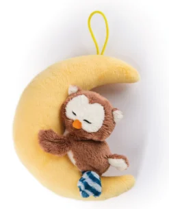 Nici 47875 Eule Oscar 9cm Schlafend Auf Dem Mond Plüsch Anhänger Loop Owlsons