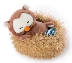 Nici 47876 Eule Oscar 12cm Schlafend Im Vogel-Nest Plüsch Kuscheltier Owlsons