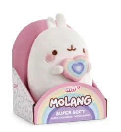 Nici 48224 Molang Mit Regenbogenherz 16cm Stretch-Plüsch Im Karton Kawaii