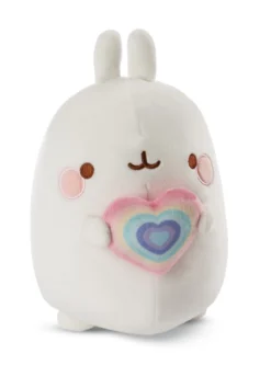 Nici 48226 Molang Mit Regenbogenherz 48cm Stretch-Plüsch Kuscheltier Kawaii