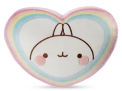 Nici 48228 Kissen Herzförmig Molang Regenbogenherz 40x30cm Stretch-Plüsch Kawaii